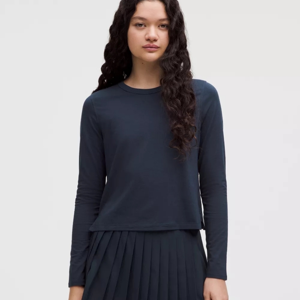 Lululemon Classic-Fit Cotton-Blend Long-Sleeve Shirt In Navy